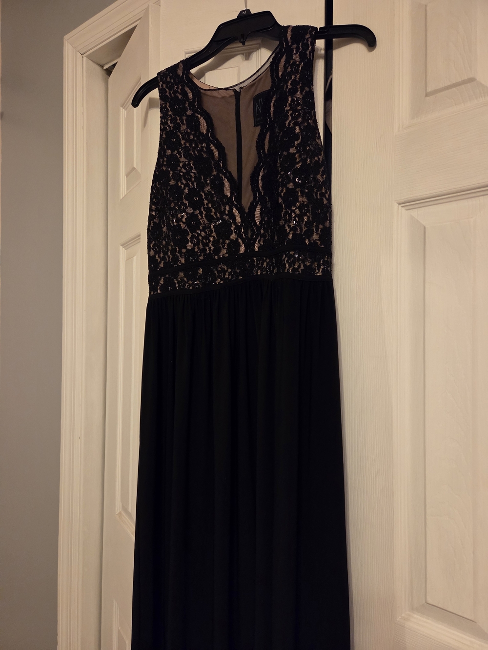 Night Way Collections Black Lace Bodice Maxi Gown